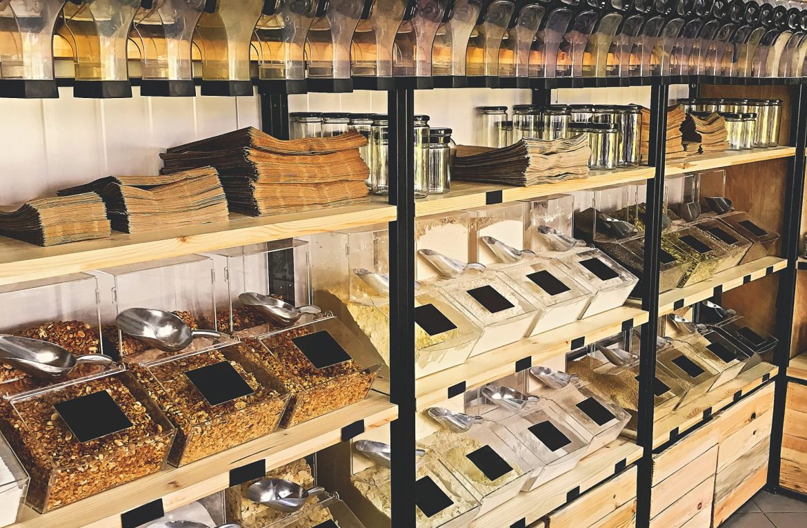 Bulk store, zero waste shopping Bulk store, zero waste shopping. Refillable food dispensers with pasta,grains,rice and other variety of groceries. Support Local small business. Plastic free shop